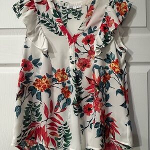 DR2 Multicolor Floral Ruffle Blouse